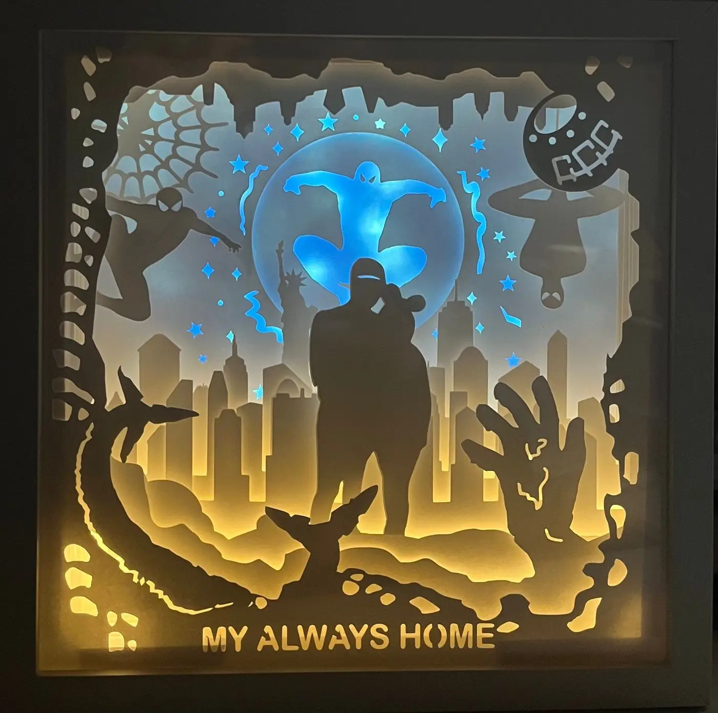 3D Light Shadow Box: Custom Paper Cut Night Light, Birthday Gift, handmade in Waterloo