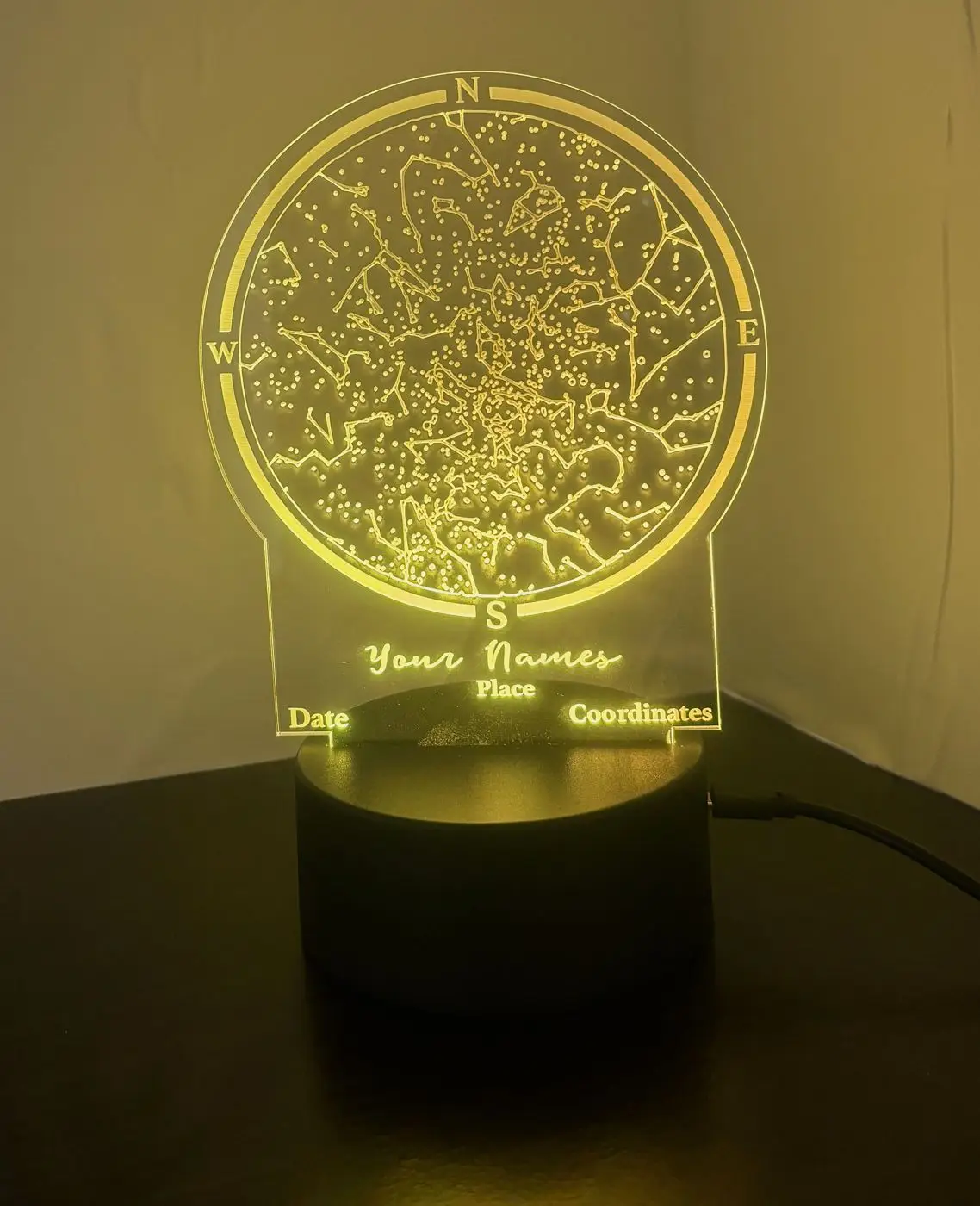 Custom 3D Illusion LED Lamp, Housewarming Gift, handmade in Waterloo
